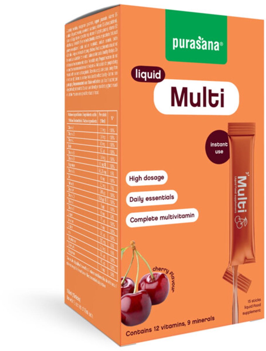 Purasana Liquid Gel Sticks Multivitamin 15 x 10 ml