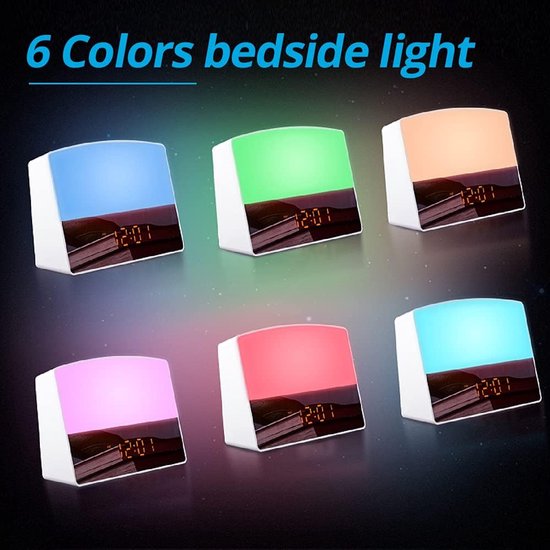 Slimme Wekker met Zonsopgangsimulator en Kleuren LED Display — afbeelding 3