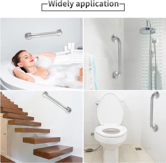 Toepassingen: bad, douche, toilet, trap. Een vrouw ontspant in bad.