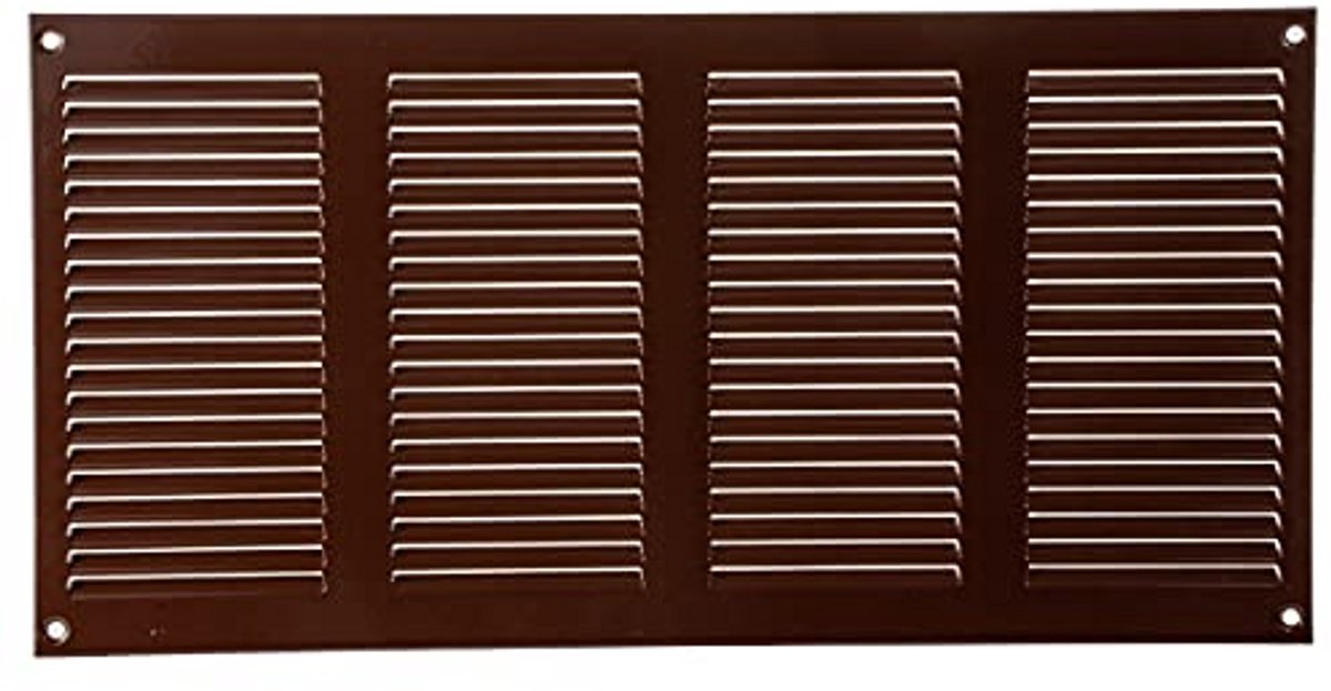Ventilatierooster - Luchtteruglooprooster - Ruimte Ventilatie - Ingebouwd Insectennet - 40 x 20 cm - Bruin
