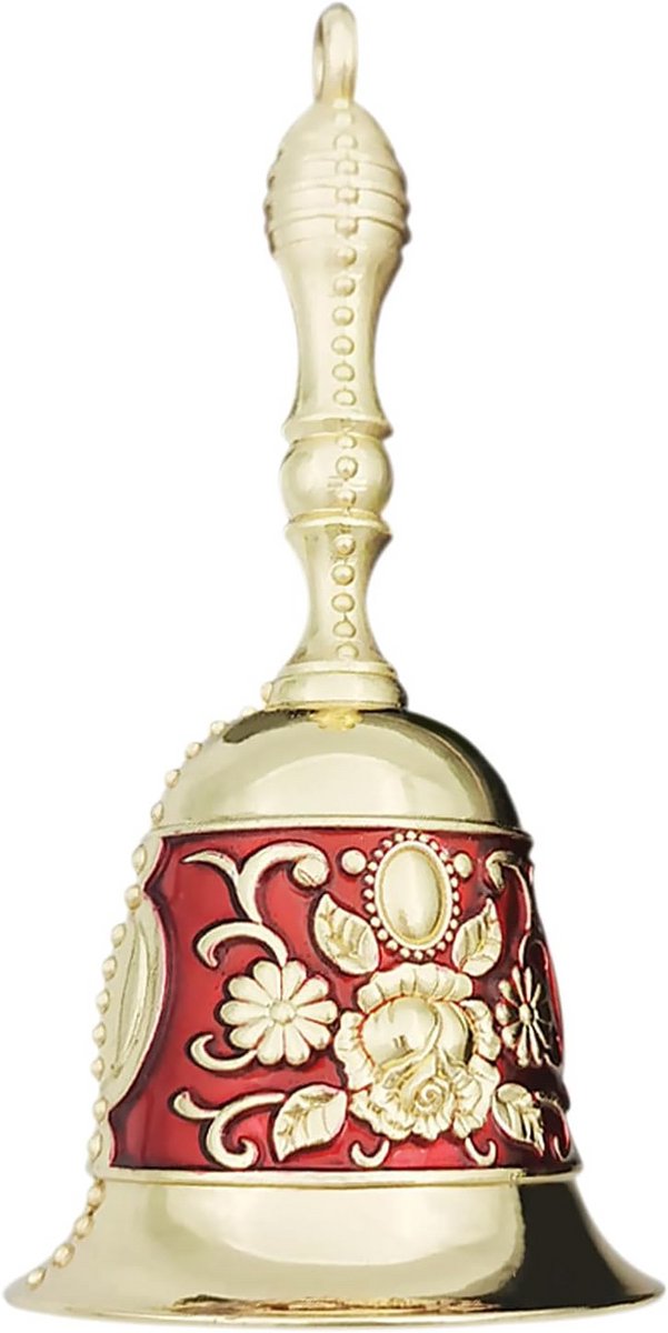 Tafelbel - Handbel Servicebel - Gasten Ontvangen - Verchroomd Staal - 11.3 cm Hoog - Goud