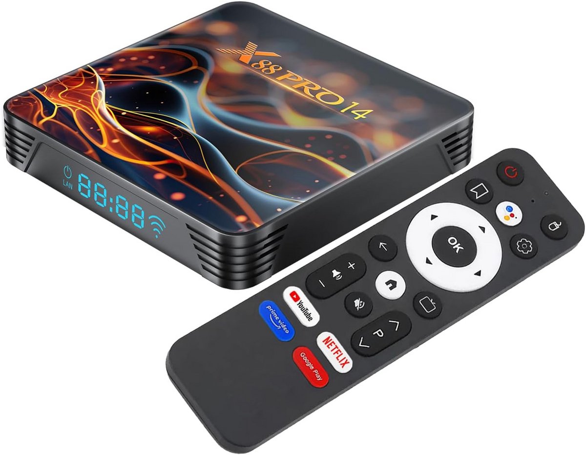 Smart TV Box - Mediastreamer Android - Film Kijken - 8K UHD Resolutie - 2GB RAM 32GB - Zwart