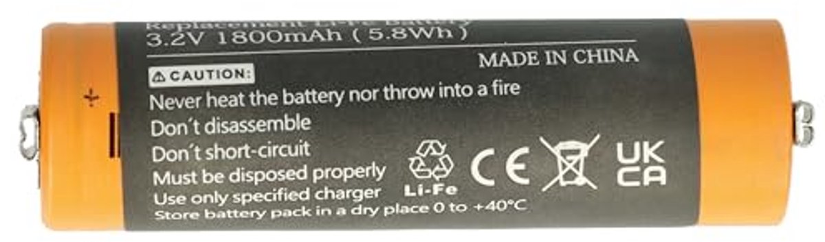 Vervangende Batterij - Accu Knipperaar - Haar Knippen - Hoge Capaciteit - 1800mAh 3.2V - Zwart