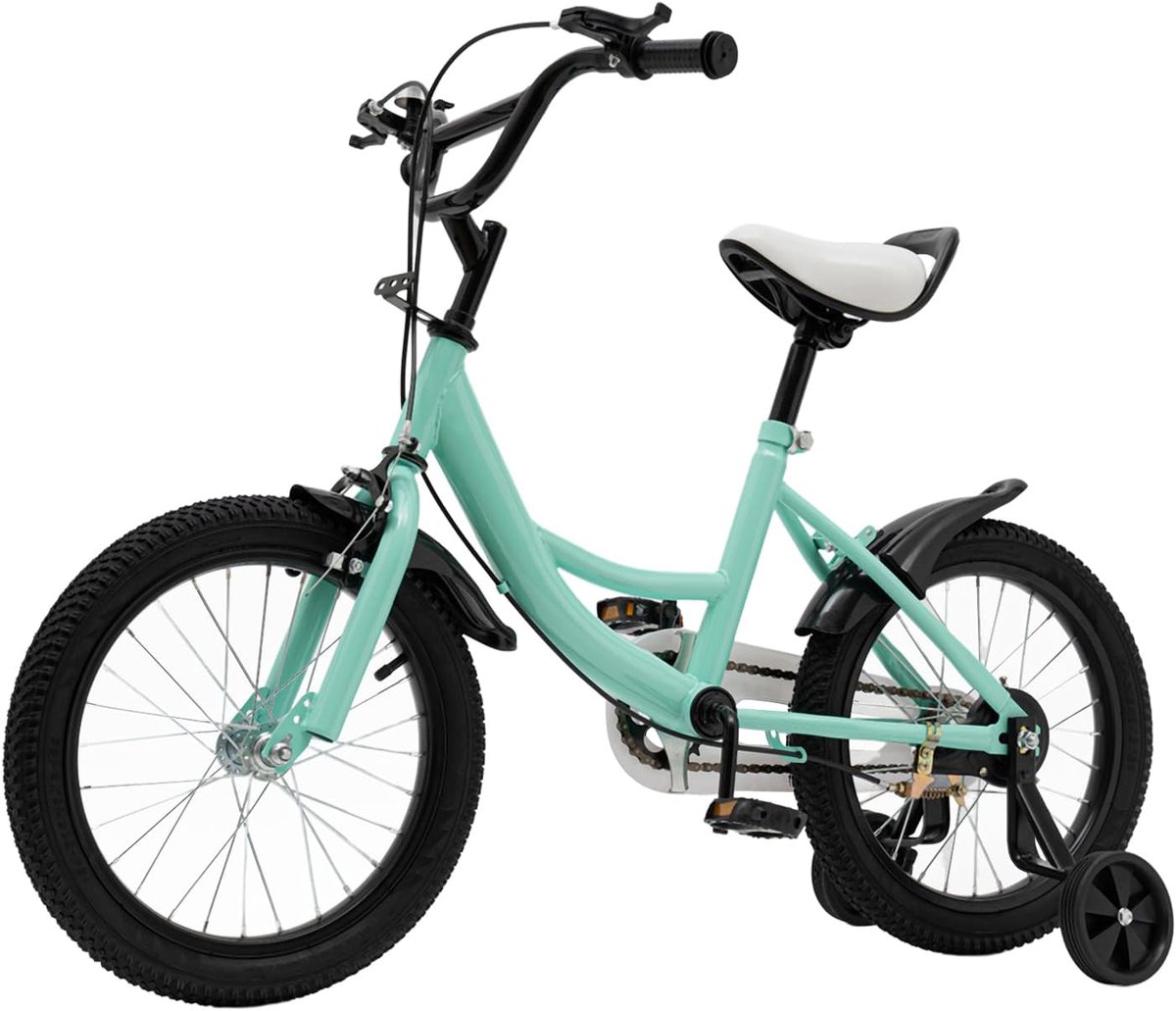 Kinderfiets sfiets Veilig Leren Fietsen Verstelbaar Zadel Stuur 16 Inch Groen