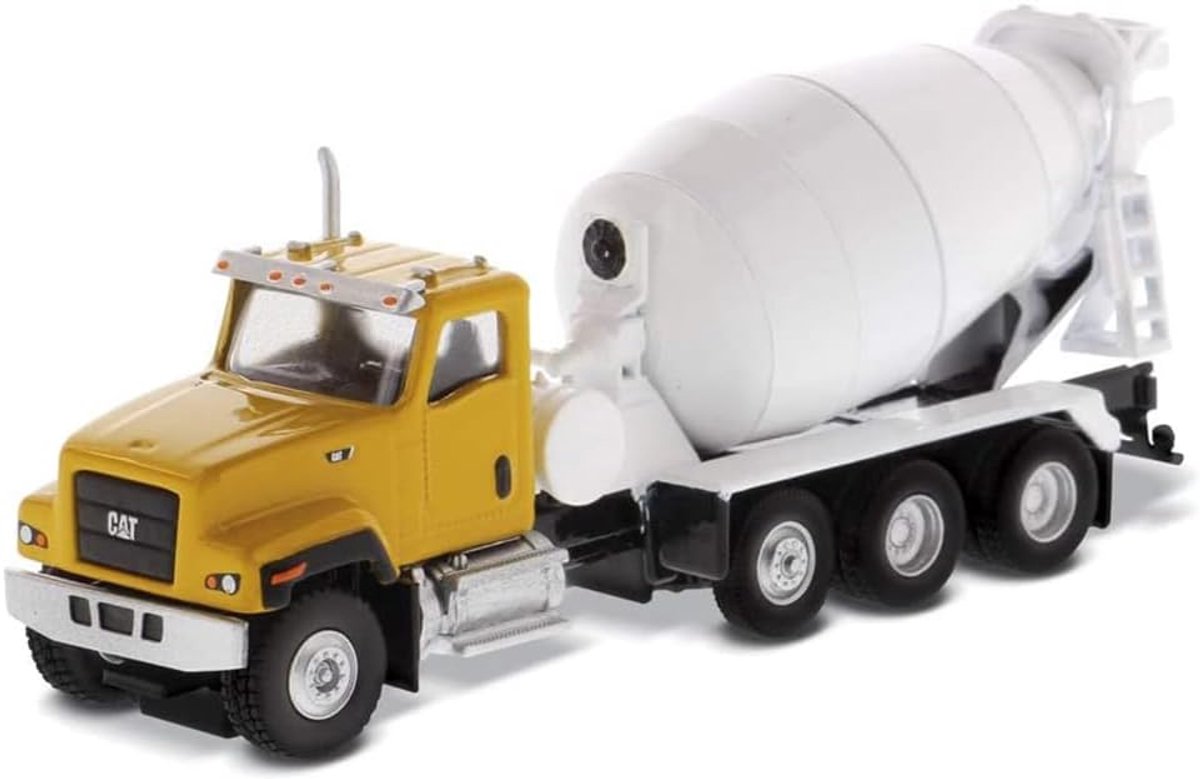 Betonmixer Model - Bouwvoertuig Replica - Modelbouw Spoorbaan - Gedetailleerde Metaal Replica - Schaal 1:87 - Geel