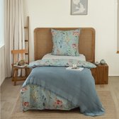 L&G - %100 Katoen Bedsprei 170 x 220 cm – Wafel Sprei - Plaid – quilt - WafelDeken - bedsprei 1 persoonsbed- Dekentje voor op de bank - Optimus Blauw