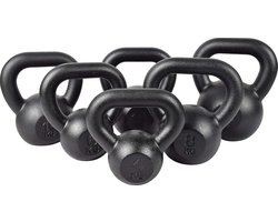 Gietijzeren Kettlebell - Kracht Halter - Kracht- en Cardio - Dik Gevormde Grip - 28kg - Zwart