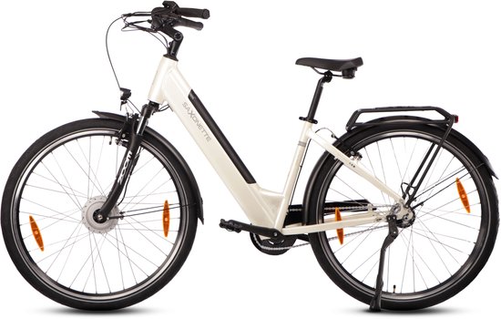 Comfort Plus 5.0 E-Bike 28 Inch - 468Wh Intube Accu - 95% Voorgemonteerd - Shimano Nexus 7 - Lage Instap - Verende Voorvork - Crème wit — afbeelding 2