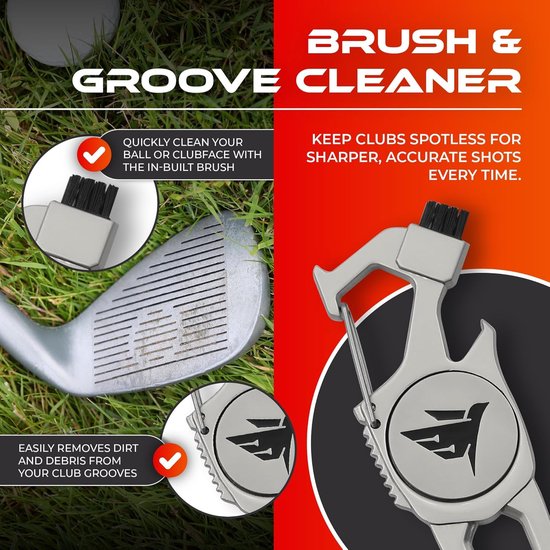 Golf Divot Tool - Pitch Mark Reparatie - Baanonderhoud - 7-in-1 Functies - One Size - Antiek Koper — afbeelding 2