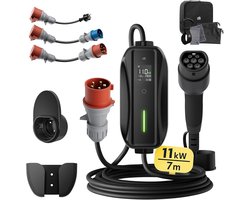 EV Oplader - Laadkabel Auto - Thuis Laden - Mobiele Wallbox - 7 Meter - Zwart