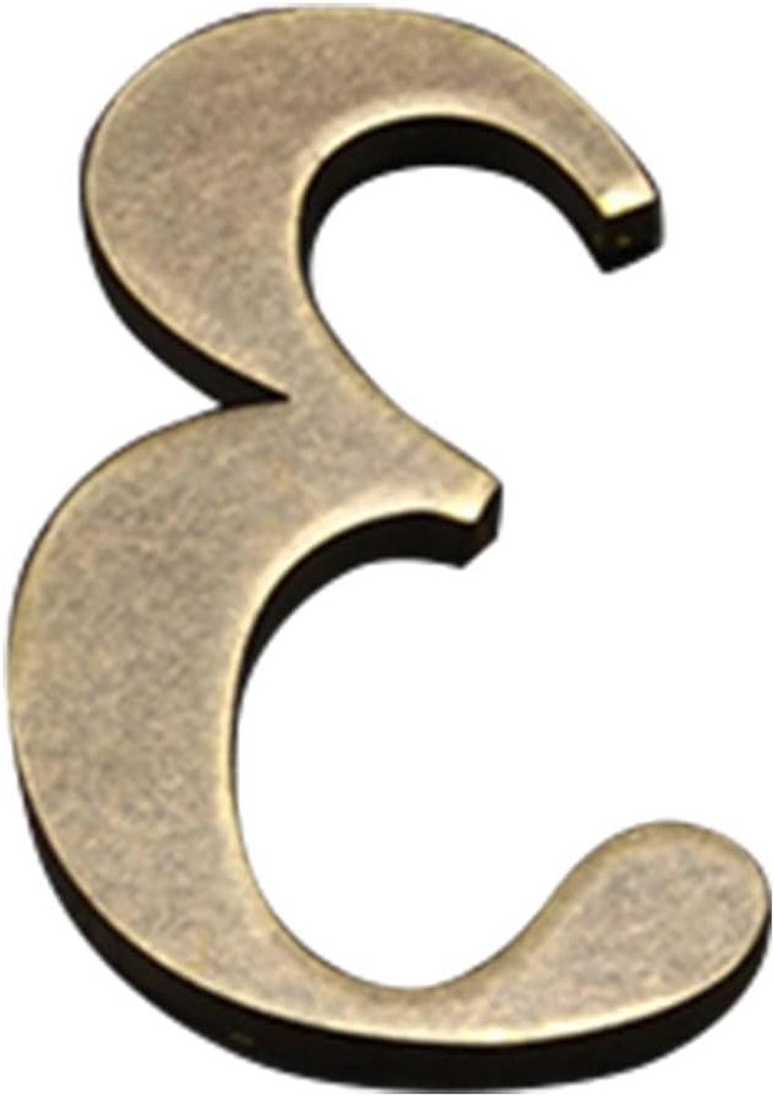 Metalen Huisnummer - Adrescijfer Deurnummer - Huisadres Identificatie - Antiek Retro Design - 10 cm Hoog - Bronskleur