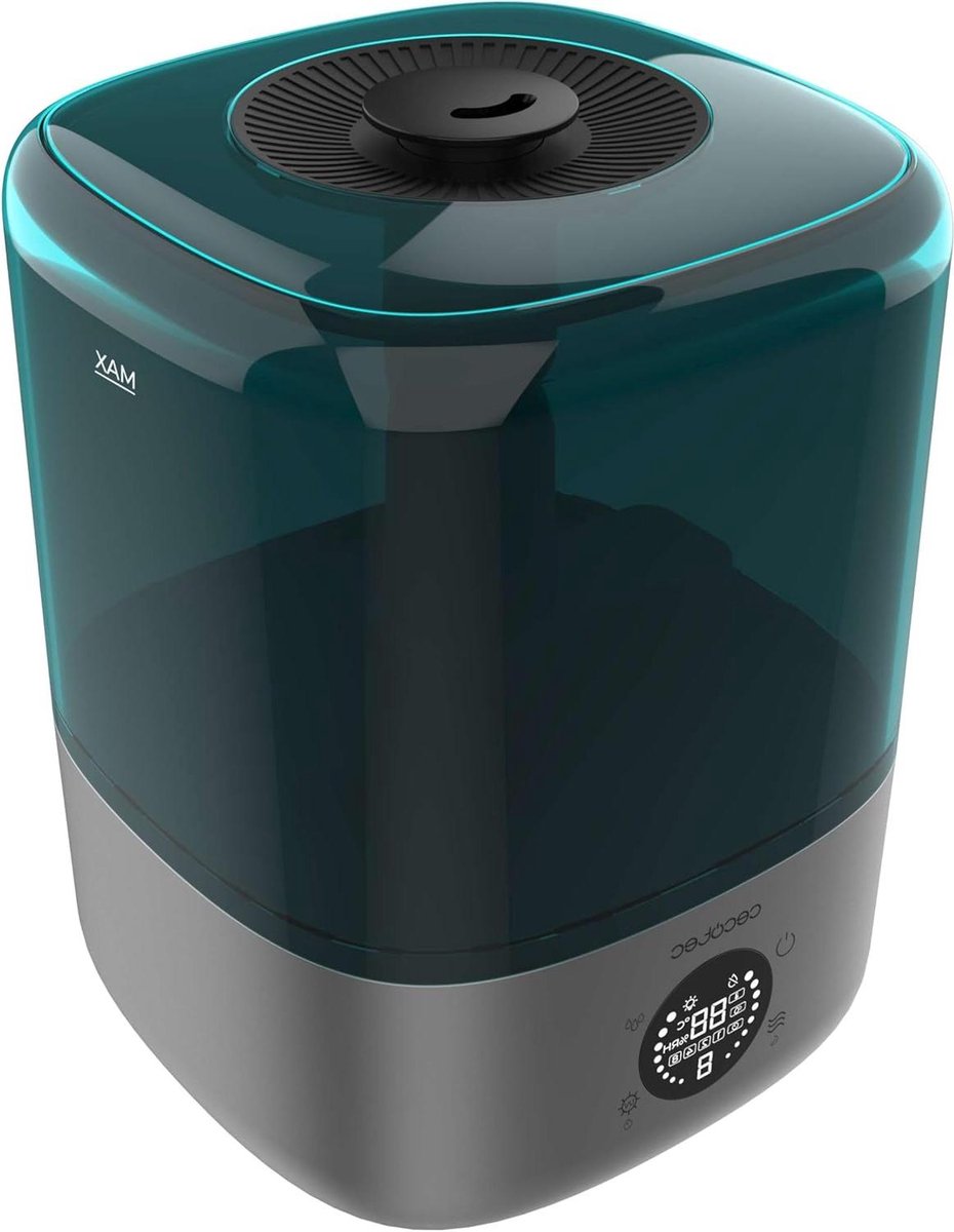 Luchtbevochtiger - Vernevelaar Apparaat - Comfort Verhogend - Keramisch Filter - 4.5 Liter Tank - Zwart