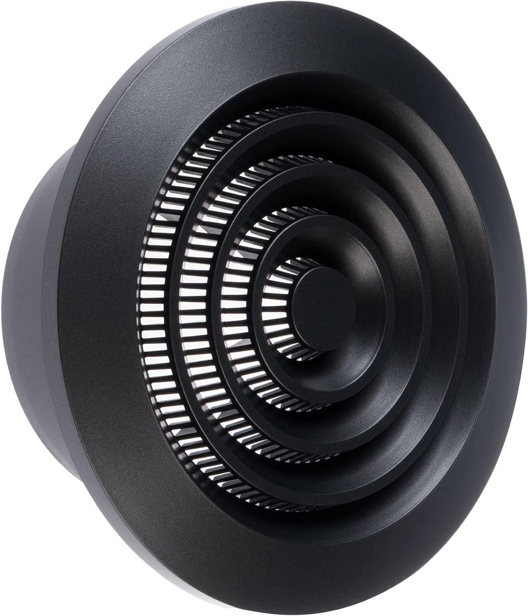 Ventilatierooster Rond - Afsluitrooster - Ventilatie Afdekken - Met Insectenbescherming - Diameter 100 mm - Antraciet