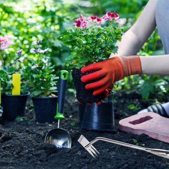 Handmatige Tuinwieder - Onkruidsteker Grastrekker - Tuinonderhoud Bodem losmaken - Verdikt Mangaanstaal - 4 x 8 x 4 cm - Grijs — afbeelding 2