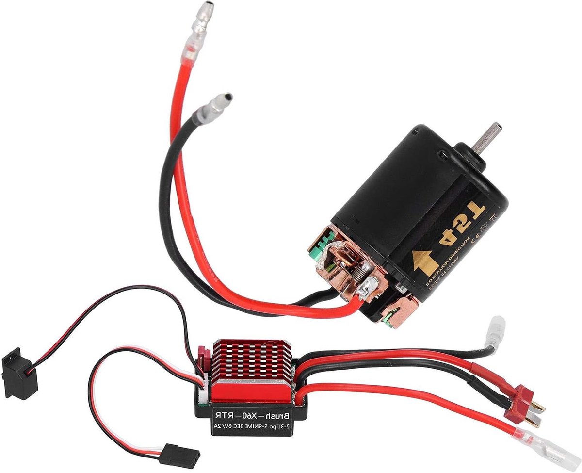 RC Motor - Model Auto Onderdeel - RC Auto Rijden - Waterdicht en Stofbestendig - 540 Motor - Zwart Rood