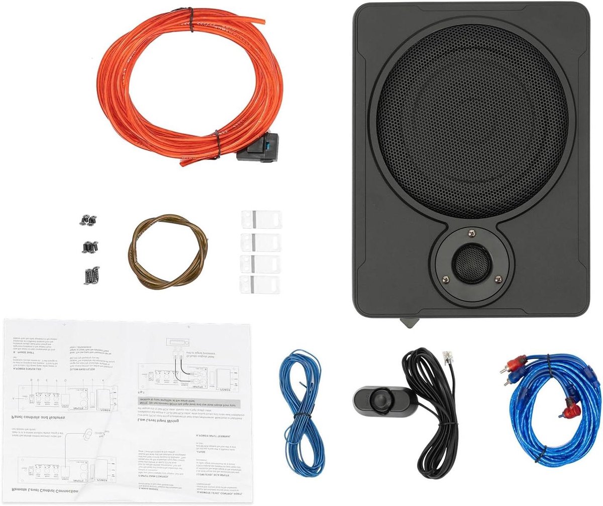 Auto Subwoofer - Bass Box - Muziek Luisteren - Ruimtebesparend Ontwerp - 20 cm Speaker - Zwart