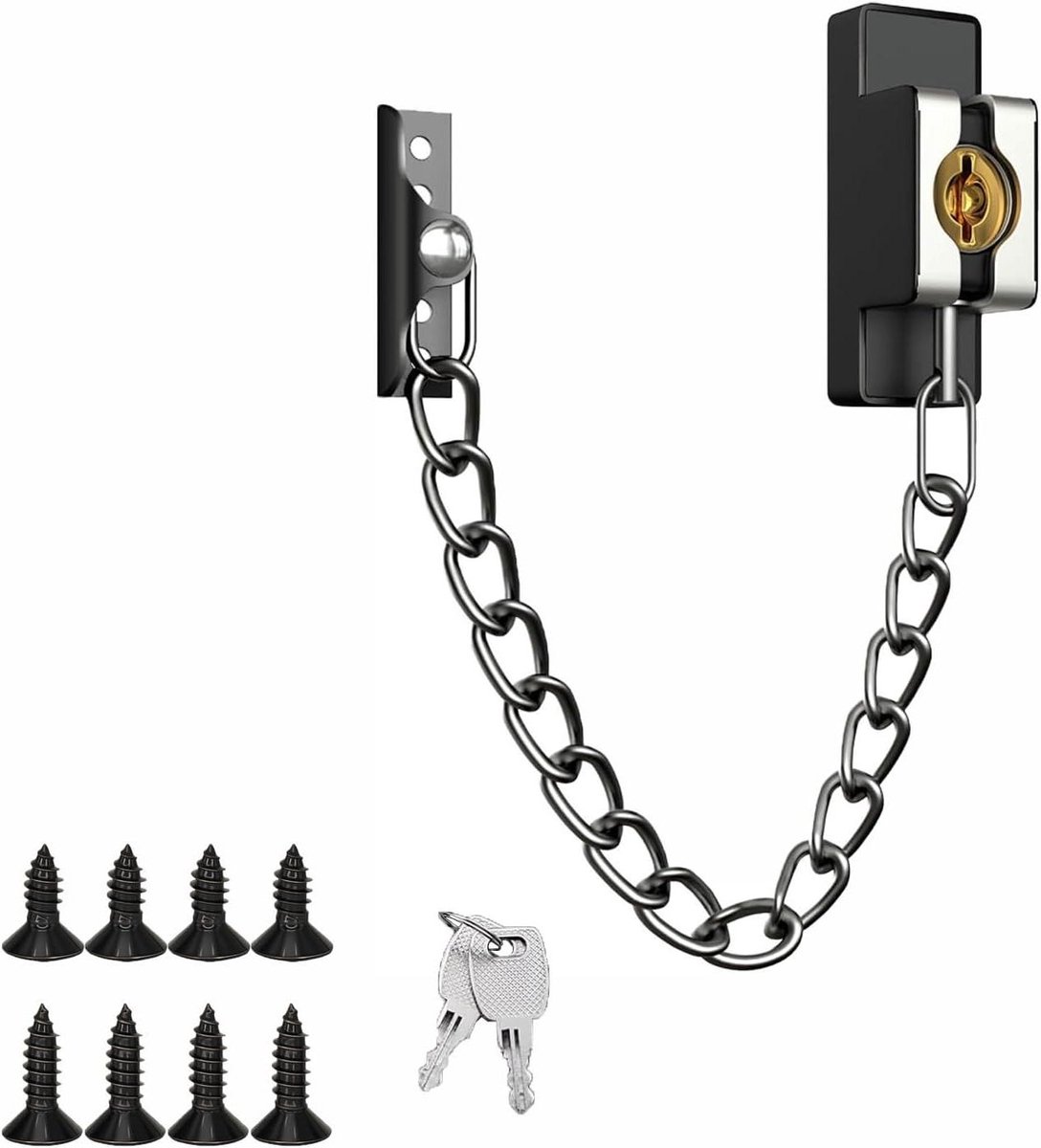 Beveiligingsketting Deur - Kettingslot Zwaar - Extra Beveiliging - Roestvrij Staal - 15x10x3cm - Grijs