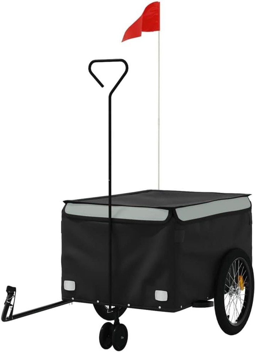 Fietskar - Transportkar Buggy - Goederen Vervoeren - Stevig IJzeren Frame - 45 kg Draaglast - Zwart Grijs