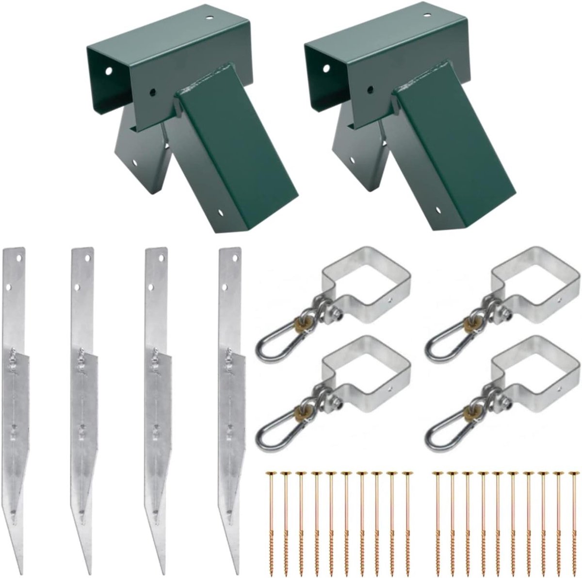 Schommelbouw Set - Tuin Speeltoestel - Buiten Spelen - Gepoedercoat Metaal - 90x90 cm - Groen