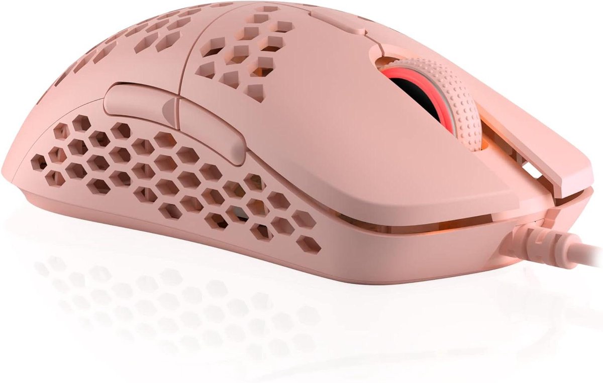 Gaming Muis - Lichtgewicht Muis - Precisie Gamen - Honingraat Shell - 61 gram - Rozenkwarts