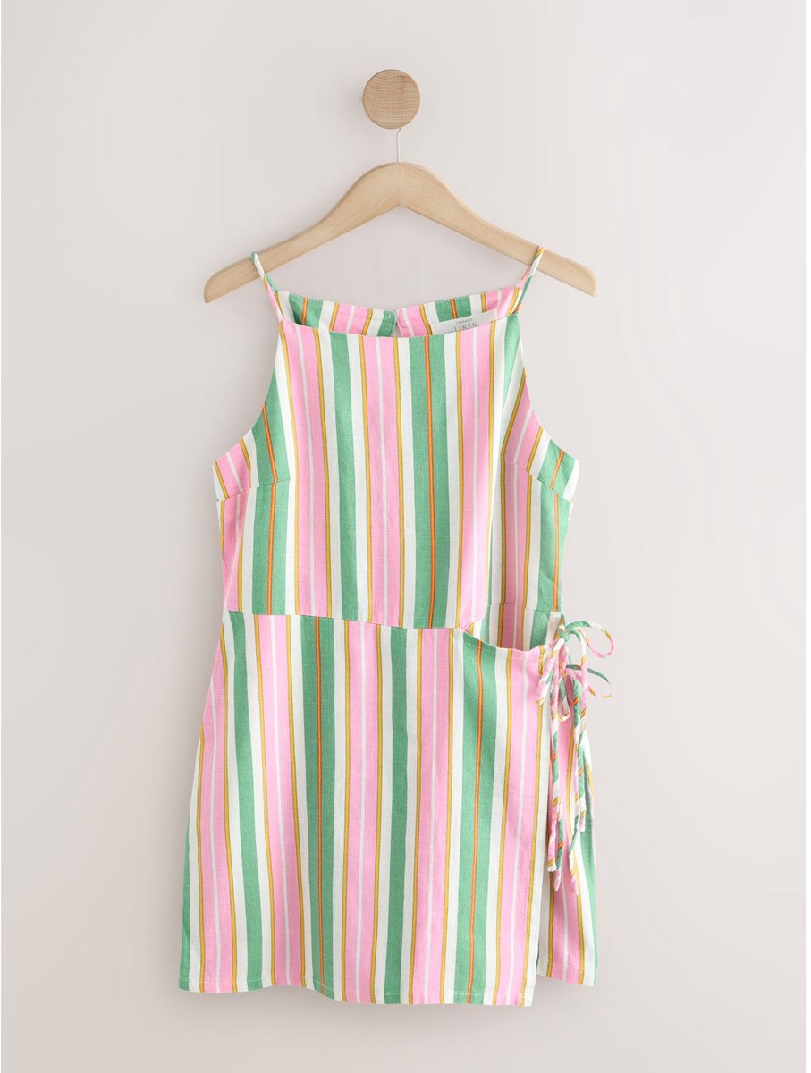 Next - Dames - Playsuit met wikkelrok van linnen - Groen