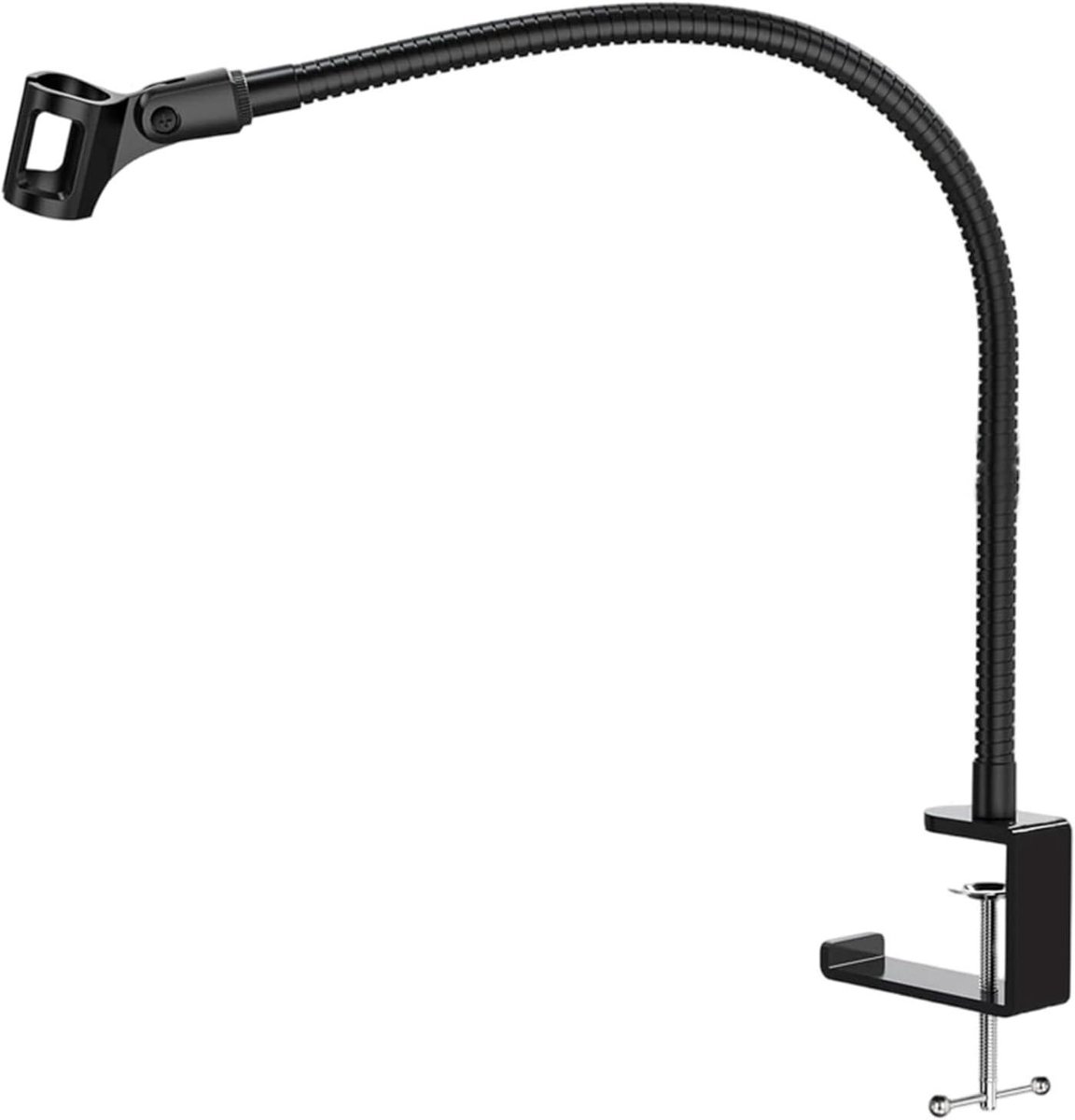 Microfoon Bureau Standaard - Boomarm Houder - Podcast Zingen Streamen - Flexibele Gansnek Arm - 477 cm Lengte - Zwart