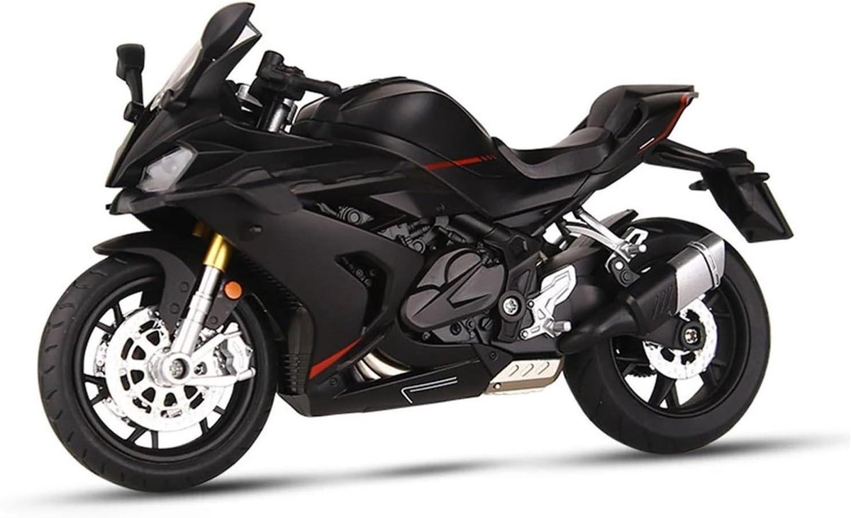 Gegoten Motorfiets Model - Schaalmodel Motor - Verzamelen en Decoratie - Gedetailleerd Diecast Ontwerp - 1:12 Schaal - Zwart