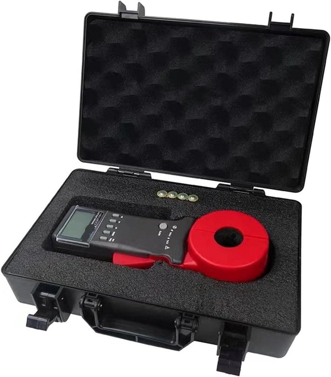 Digitale Klem Grondtester - Aardfout Tester Lus Detector - Meten van Weerstand - Contactloze Meting - 0.01-1200 Ohm - Zwart