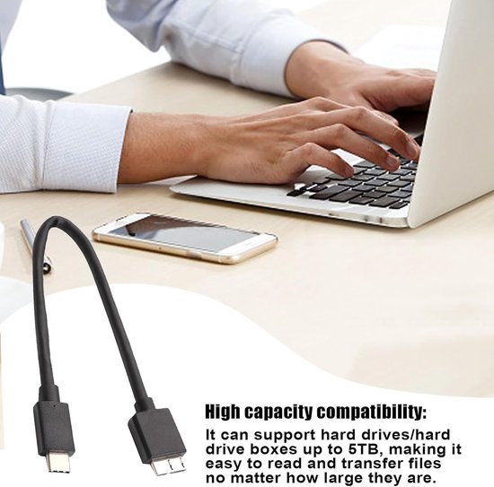 Externe harde schijf kabel - Datakabel gegevensoverdracht - Snelle bestandsoverdracht - 5 Gbps snelheid - 30 cm lengte - Veelkleurig — afbeelding 5