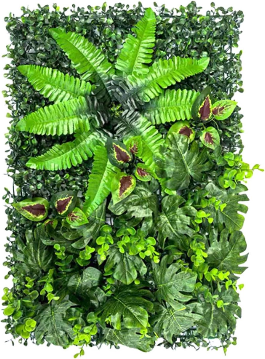 Kunstgras Muur Paneel - Kunsthaag Groen - Ruimte Decoreren - Weerbestendig Ontwerp - 40x60 cm - Groen