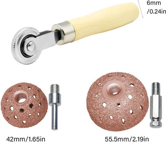 Band Reparatie Set - Vlakke Banden - Voertuig Onderhoud - Met Slijpschijf - 42mm 55.5mm - Zwart — afbeelding 5