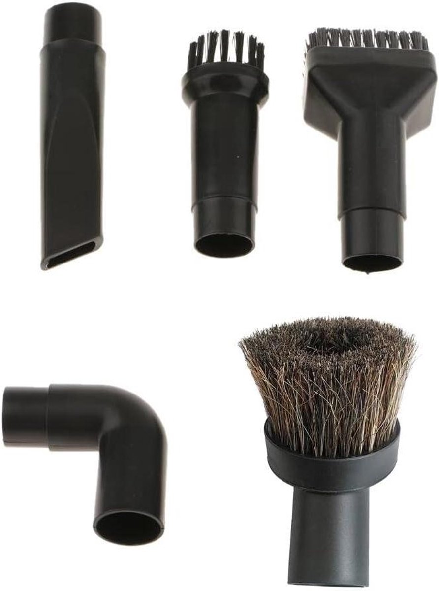 Stofzuiger Borstel Set - Vacuüm Accessoires - Huis Schoonmaken - Universele 32mm Connector - 5 Delig - Zwart