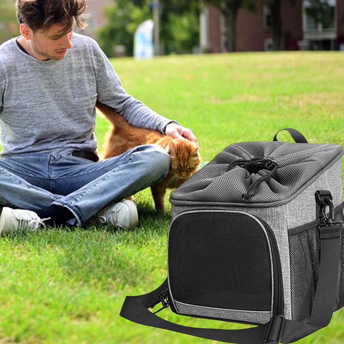 Fietsmand Voor Honden - Honden Fietsmand - Samen Fietsen - Verbeterde Luchtstroom - 30.5x26x35.5cm - Enkel Kenmerk
