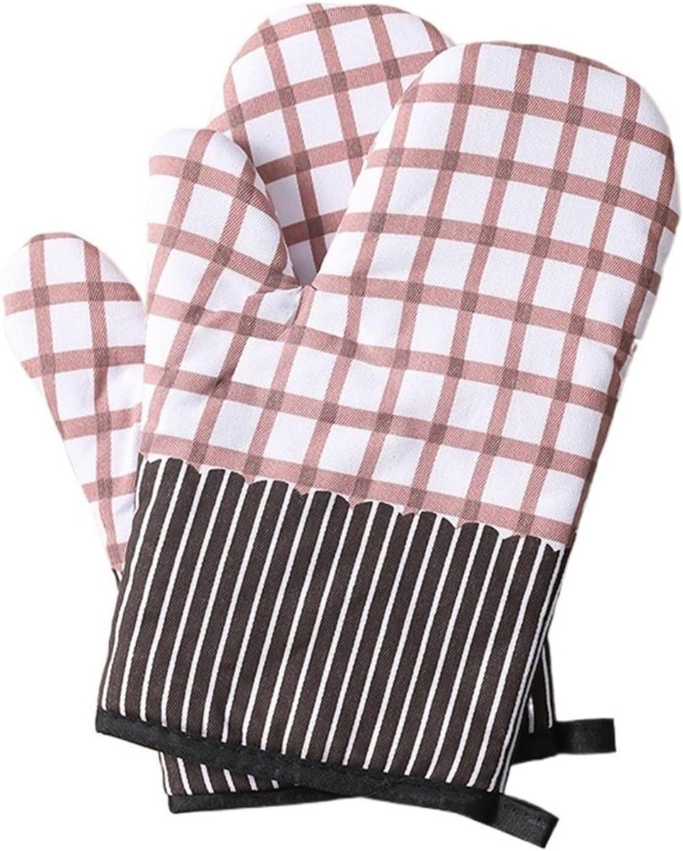 Ovenwanten - Bakhanden - Hittebescherming - Extra lange polsbescherming - 500 Grams - Gestreept