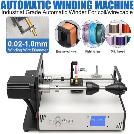 Automatische Wikkelmachine - Kabelwikkelmachine Draad - Precisie Wikkelen - 001 mm Nauwkeurigheid - 10 cm Spoeldiameter - Zwart van Merkloos — afbeelding 4