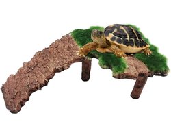 Rustplatform Reptielen - Zonneplateau Schildpad - Veilig Zonnebaden - Antislip Oppervlak - Groot Formaat - Bruin