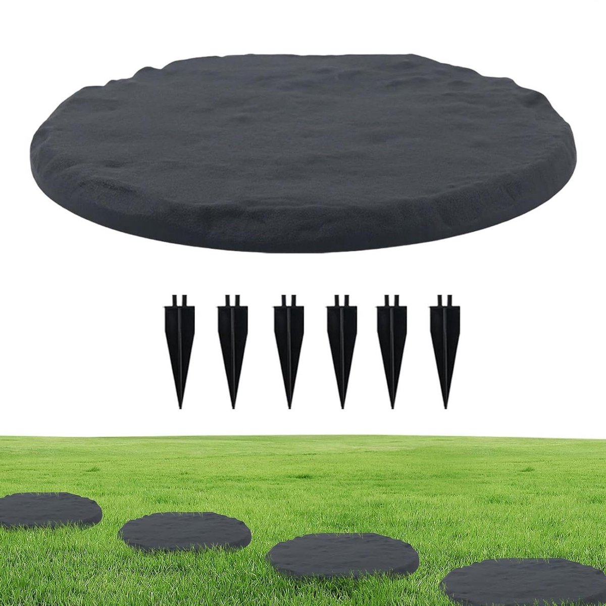 Tuintredenset Decoratie - Buitenpad Stenen - Tuin Verfraaien - Antislip Grondhaken - Ca. 39 cm - Natuurlijke Kleurverlopen