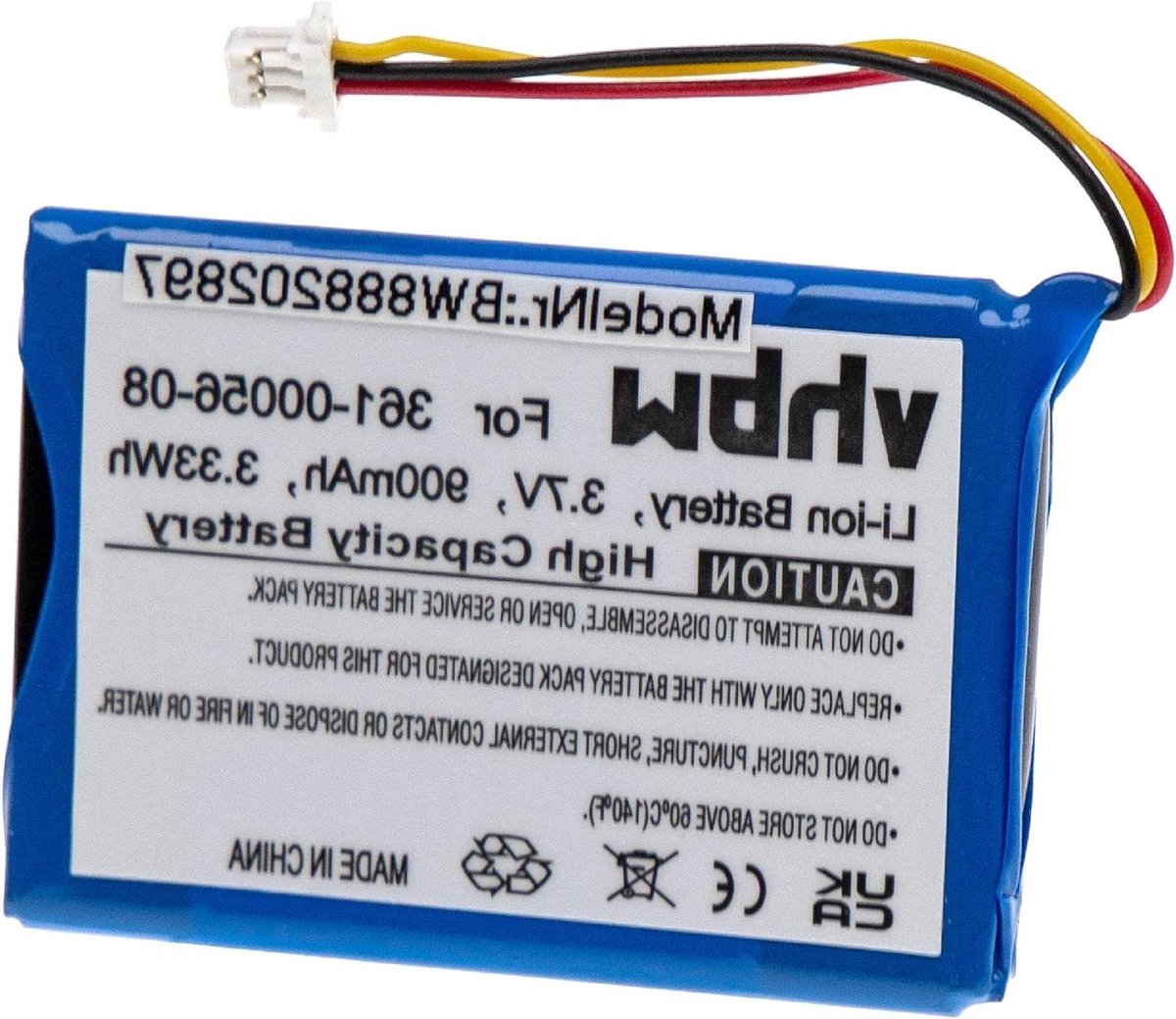 vhbw Accu compatibel met Garmin Camper 770 LMT-D GPS, navigatieapparaat (900 mAh, 3,7 V, Li-Ion)
