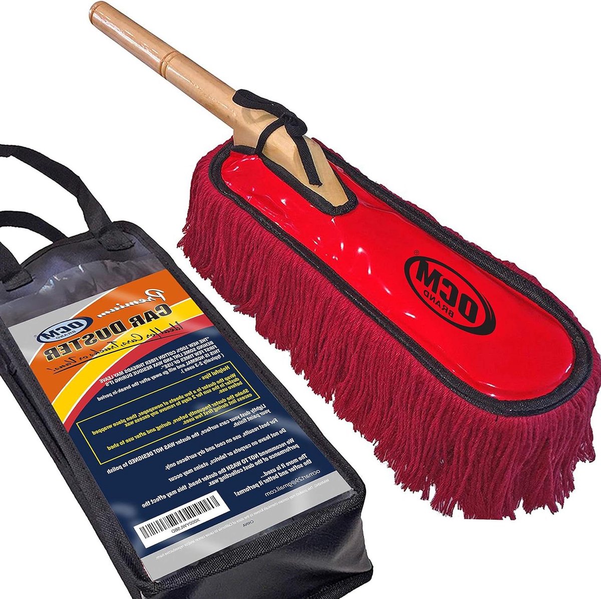 Grote Autostofdoek - Stofverwijderaar Auto - Auto Onderhoud - Extra Grote Kop - 57.8cm Lengte - Rood