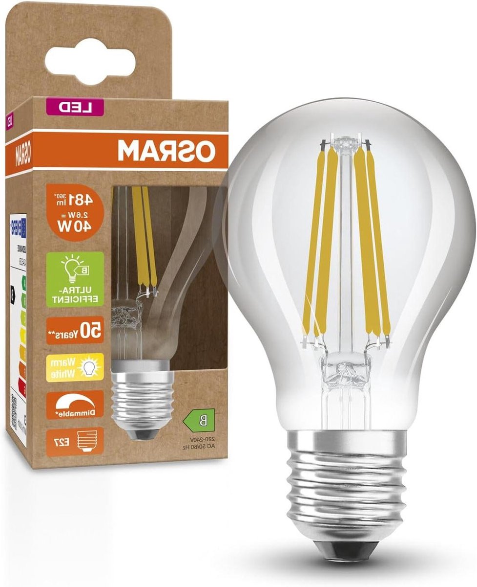 LED Gloeilamp - Klassieke Lamp - Sfeerverlichting Thuis - Innovatieve Filament Technologie - E27 Fitting - Warm Wit