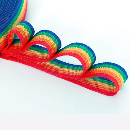 PP Riem Regenboog - Polypropyleen Band - Handwerk en Naaien - Hittebestendig en Slijtvast - 91 meter x 50 mm — afbeelding 2