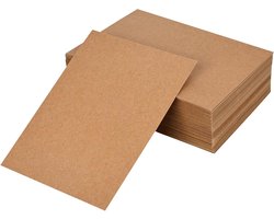 Elthmpr Postkaarten - Kraft kaarten - DIY kaarten maken - Zijdezacht schrijven - A6 200 stuks - Bruin