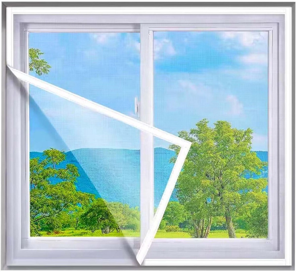 Hordeur - Insectenhor Raam - Frisse Lucht - Geen Boren Nodig - 165x180cm - Wit