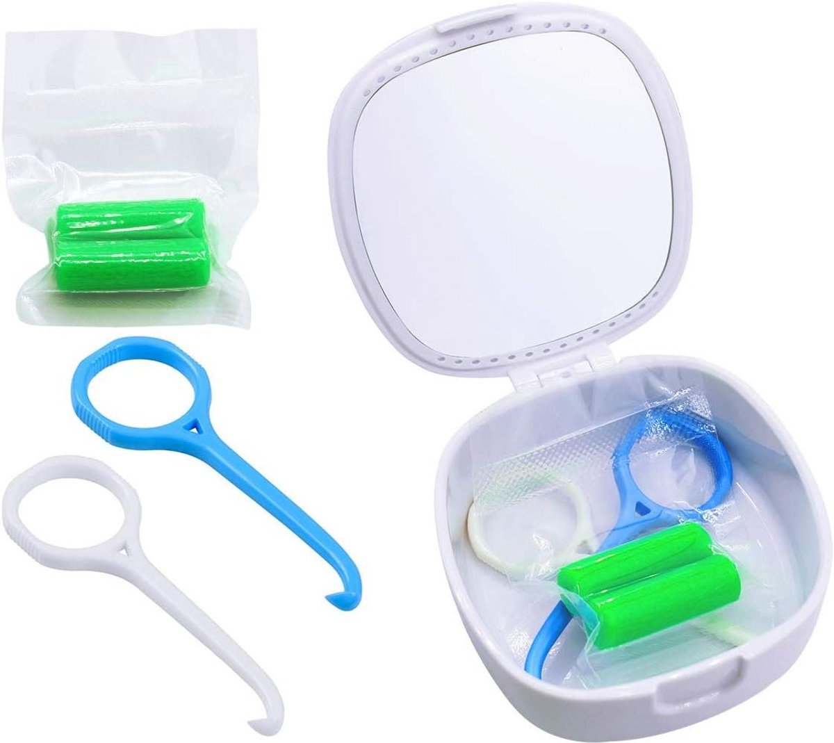 Aligner verwijder tool - Mondzorg hulpmiddel - Hygiënisch verwijderen - Inclusief spiegelkoffer - 2 stuks - Blauw