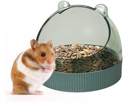 Voerbak Kleine Dieren - Voerbak Hamster - Netjes Voeren - Spatwaterdicht Ontwerp - Diameter 10cm - Groen