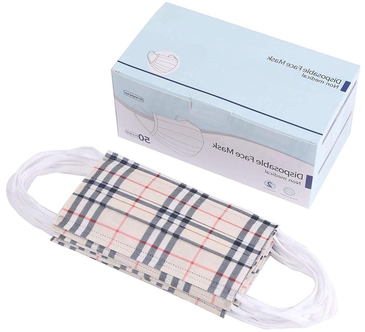 Wegwerp Mondkapjes - Beschermende Maskers - Dagelijkse Bescherming - 3-Laags Filter - 50 Stuks - Blauw