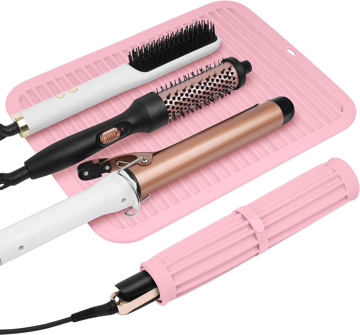 Hittebestendige Mat - Siliconen Styling Tool - Haar Styling Beschermen - 2-in-1 Mat en Hoes - 36 x 28 cm