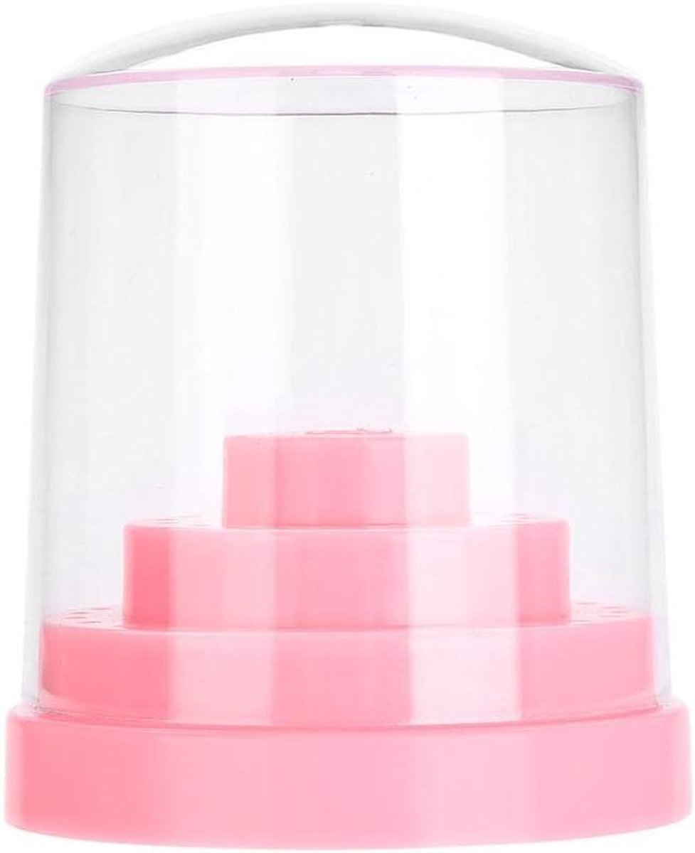 Nagelboorhouder Standaard - Slijpbit Organizer - Salon Display - 48 Gaten Ontwerp - 79 x 79 x 95 cm - Roze