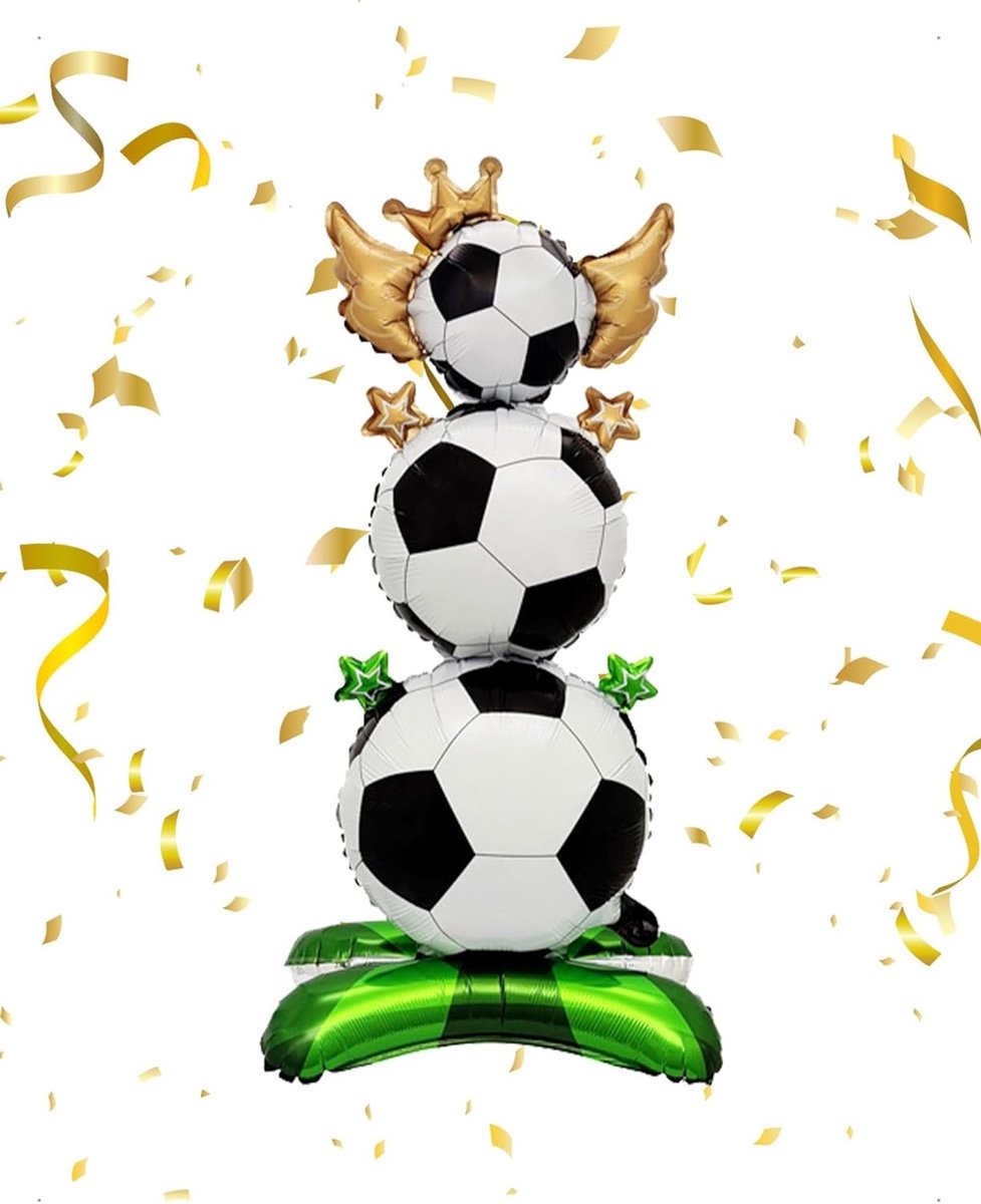 Grote Aluminium Voetbal Ballon, Opblaasbare Decoratie in Voetbalvorm, Perfect voor Verjaardagsfeesten en Sportthema Decoraties, 98 x 41 cm