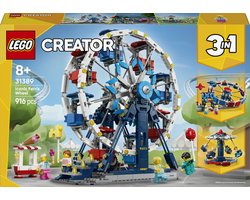LEGO Creator 3in1 Klassiek Reuzenrad, UFO-attractie en Zweefmolen Speelgoed voor Kinderen 31389